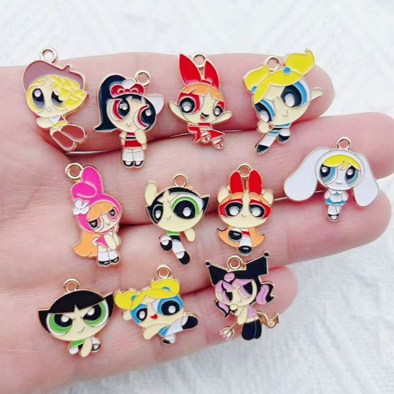 Jewelry Making Diy - 10 stuks legering olie-druppelende cartoon meisje