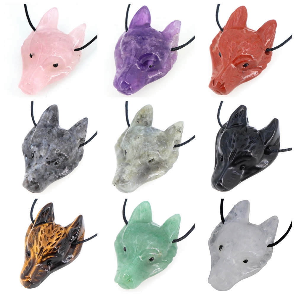 Jewelry Making Jig - 40mm Wolf Head Stone Hanger Natuurlijke