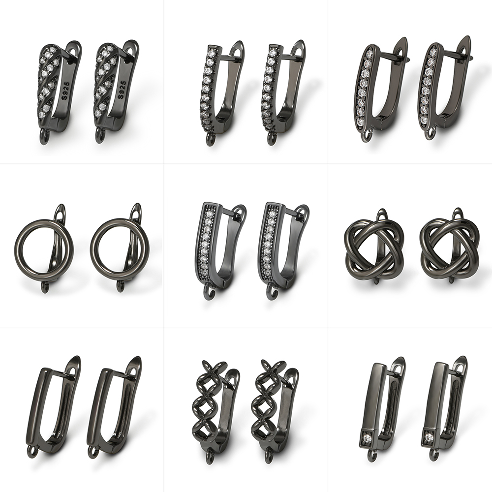Jewelry Making Parts - YANASI 1 paar pistoolzwarte messing oorbellenhaken