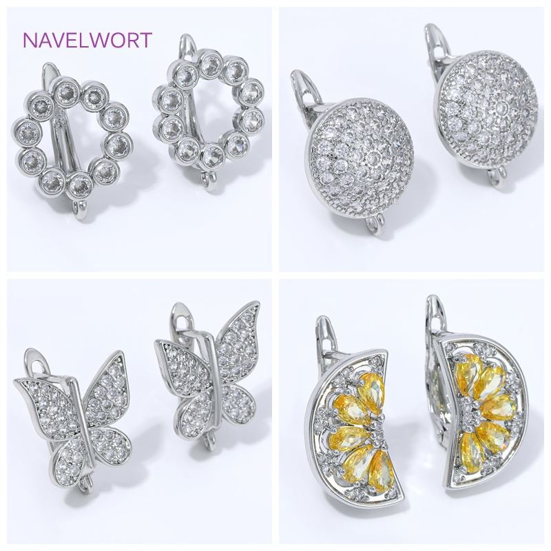 Jewelry Making Earring Supplies - 18K vergulde waaier-vormige bloem oorhaken, messing