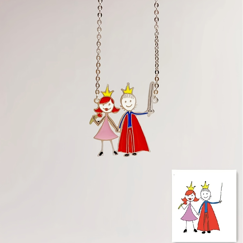 Jewelry Making Drawing - Op maat gemaakte emaille hanger ketting