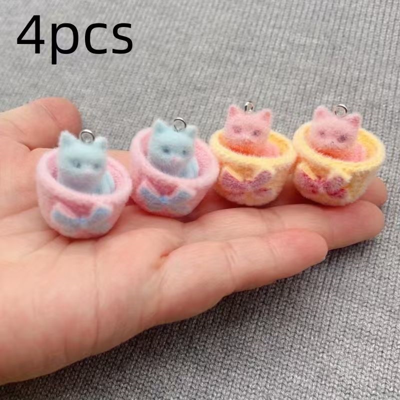 4 stuks 3D pluche hars kattenh - Jewelry Making Diy recensie en prijs