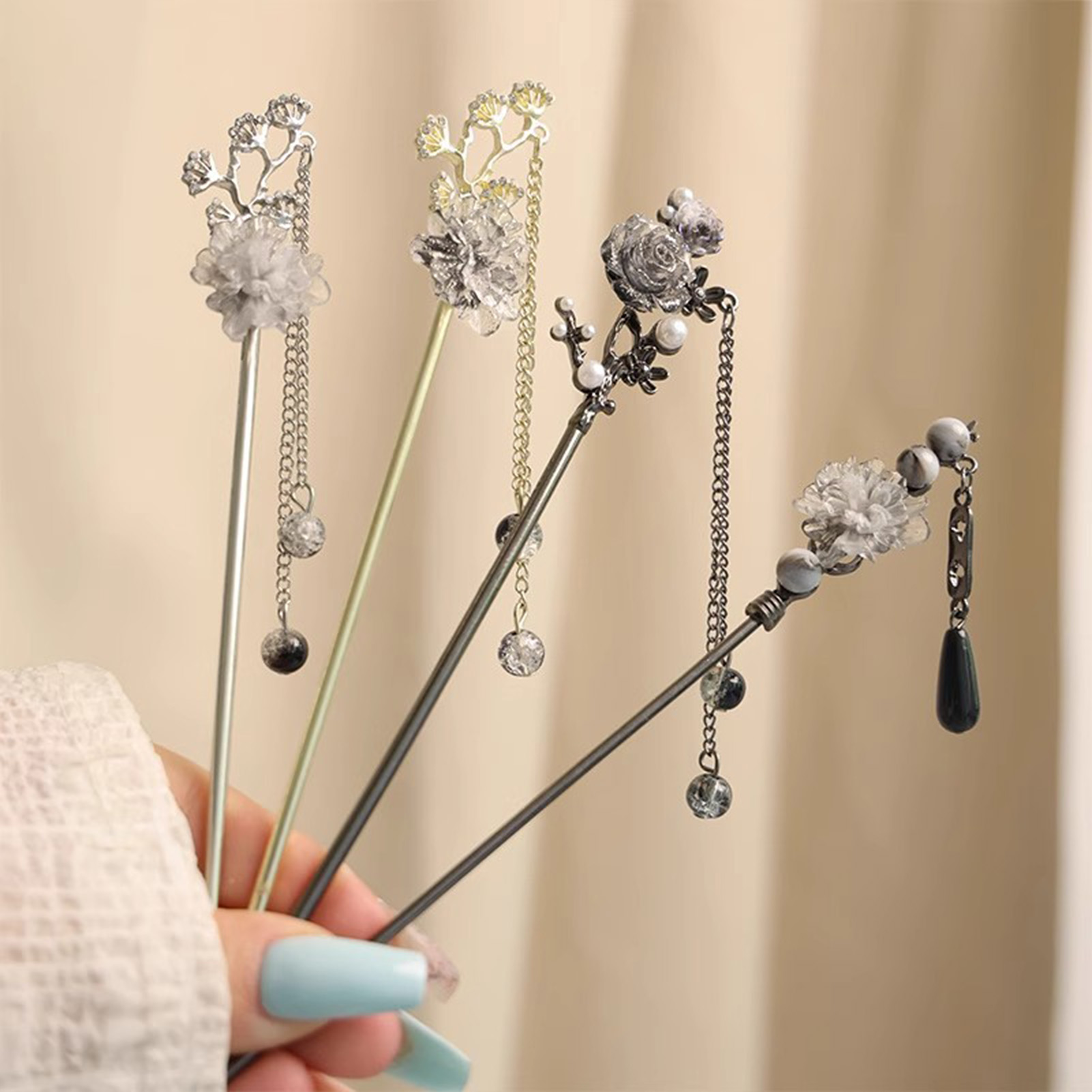 Elegante bloem haarstokjes vor - Jewelry Making Parts recensie en prijs