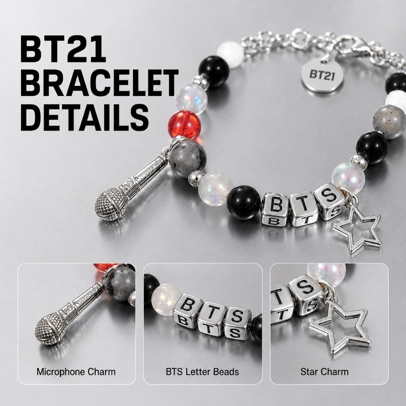 BT21 Zwart Rode Kraal Armband, - Jewelry Making Parts recensie en prijs