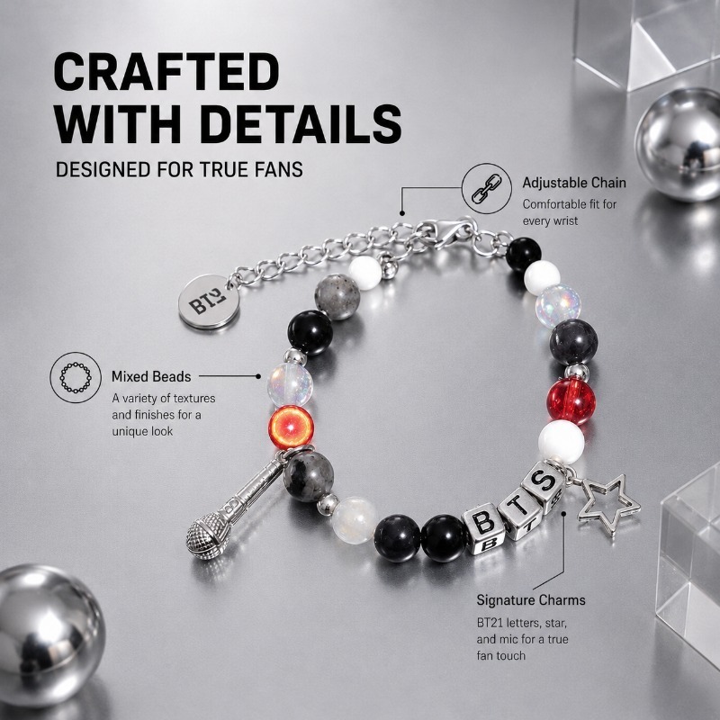BT21 Zwart Rode Kraal Armband, - Jewelry Making Parts recensie en prijs